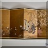 D08. Japanese hand painted 4-panel screen. 36”h x 72”w 